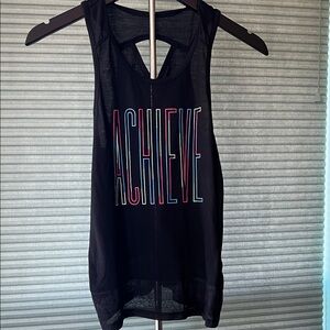 Athletic Works Black Tank Top with Multicolor "ACHIEVE" Graphic